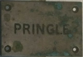 Pringle name plate